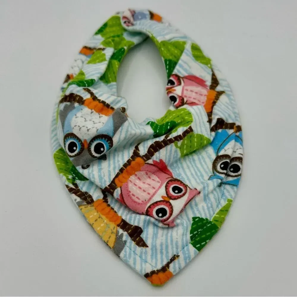 Colorful Owl Print Kids Bandana Bib (771)